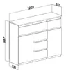 Kommode mit 6 Schubladen 2 Schränke 120cm Klamotenschrank Produktbild-Vorschau 5