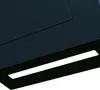 A close-up view of a dark-colored kitchen appliance, likely a range hood, with a bright LED light strip illuminating the bottom edge. Náhľad obrázku produktu