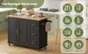 Grote, mobiele keukentafel, 137x43(76)x92 cm, eikenhout, Productafbeelding-voorbeeld 7