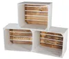 5x Moderne weiße Obstkiste / Holzkiste mit geflammtem Produktbild-Vorschau 2