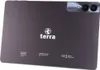 The back of a dark gray tablet is shown at an angle. Voir les images du produit