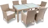 A dining set with a table and six chairs on a white background. Náhled obrázku produktu