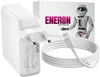 A white power adapter and a white USB-C cable are displayed next to a box with a robot graphic and the brand name. Podgląd zdjęcia produktu