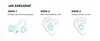 Diagrams showing how to put on in-ear headphones. Produktbild-Vorschau