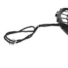 Close-up of a black rope swing with a silver ring attachment. Anteprima dell’immagine prodotto