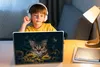 MuchoWow® Laptop Aufkleber Sticker Cover Katze - Gelb - Produktbild-Vorschau 3