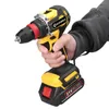 A hand holding a cordless drill against a white background. Produktbild-Vorschau