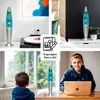 A collage of images showing a lava lamp in different settings, including a living room, bedroom, and with children. Produktbild-Vorschau
