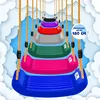 A stack of colorful children's swings against a cloudy blue sky. Produktbild-Vorschau