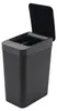 A black automatic trash can with its lid open, shown from a slightly elevated side angle against a white background. Náhled obrázku produktu