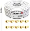 PremiumX 25m BASIC Koaxialkabel 135dB 4-fach SAT Koax Kabel Produktbild-Vorschau 1