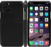 A black iPhone 11 Pro case is shown from the back, side, and front with the phone screen visible. Voir les images du produit