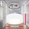A ceiling light fixture shown from two angles, with dimensions indicated. Produktbild-Vorschau