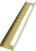 A single, metallic gold shelf with a cutout in the middle, shown at an angle against a white background. Produktbild-Vorschau