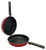 A red double pan with black handles is shown open against a white background. Produktbild-Vorschau