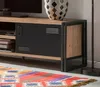 Cyprien - Meuble TV, 180x45x50 cm Chêne Marron, une Étagère Voir les images du produit 4