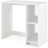 A white desk with two open shelves on the right side, set against a white background. Anteprima dell’immagine prodotto