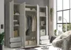 Kleiderschrank "Valencia" in Beton Optik / Weiß mit 4 Produktbild-Vorschau 3