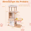 Tiragraffi COSTWAY 120 cm, albero per gatti con amaca stile Anteprima dell’immagine prodotto 3
