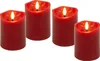 Goobay 77749 Lot de 4 bougies LED en cire véritable, rouge Voir les images du produit 1