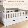 Crazy Pine Letto a Casetta Bianco con Cassetto 100x200 cm – Anteprima dell’immagine prodotto 4