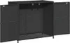 An open, black, poly rattan garden storage cabinet. Anteprima dell’immagine prodotto