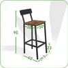 Hoker ciemny brąz taboret do kuchni 30x40x90 I Begryf Podgląd zdjęcia produktu 7