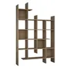 A tall, multi-shelf bookshelf with an asymmetrical design, presented against a white background. Produktbild-Vorschau