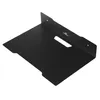 A black metal wall shelf with a cutout for cables. Podgląd zdjęcia produktu