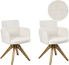 BELIANI Drehbarer Esszimmerstuhl 2er Set Cremeweiß Bouclé Produktbild-Vorschau 1