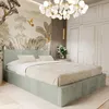 A bedroom scene featuring a bed, wardrobe, and decorative elements. Produktbild-Vorschau