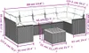 vidaXL 8-tlg. Garten-Sofagarnitur mit Kissen Schwarz Poly Produktbild-Vorschau 8