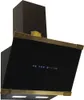 A black range hood with gold accents, shown against a white background. Produktbild-Vorschau