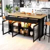 Flieks Kücheninsel mit 3 Schubladen & Glastüren, Produktbild-Vorschau 2