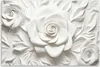 Leinwandbild Weiße 3D-Rosenblüte 120x80 Feeby Weiß bild für Produktbild-Vorschau 3