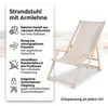 Mucola Strandstuhl mit Armlehnen Strandliege Holz Produktbild-Vorschau 2