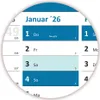3 Stück XL Wandkalender Wandplaner 2026 blau (gerollt) DIN Produktbild-Vorschau 2