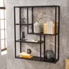 Wandregal SLIM LINE 90cm Esche Holzoptik schwarz Produktbild-Vorschau 1