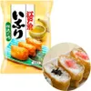 A collage showing a package of Inari sushi ingredients and prepared Inari sushi. Produktbild-Vorschau