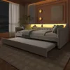 A bedroom scene with a daybed and pull-out trundle, featuring ambient lighting. Anteprima dell’immagine prodotto