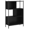 A black bookshelf with multiple compartments against a white background. Náhled obrázku produktu