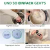 Collage of four images showing steps for using a kitchen appliance to make dough. Produktbild-Vorschau