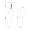 Technical drawings of furniture legs with dimensions. Produktbild-Vorschau