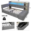 Samt Schlafsofa mit USB & Typ-C, LED-Licht, 2 Schubladen & Produktbild-Vorschau 11