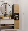 A modern bathroom vanity with a sink, mirror, and storage cabinet. Produktbild-Vorschau