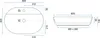 Technical drawings of a washbasin with dimensions. Náhled obrázku produktu
