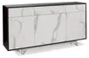 Mobile 3 Ante 3 Cassetti 164x92x41 cm Ossido Nero/Marmo Anteprima dell’immagine prodotto 1