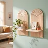 Relaxdays Wandregal, 2er Set, HxBxT: 35 x 18 x 13 cm, Holz, Produktbild-Vorschau 2