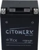A black motorcycle battery with brand name and specifications printed on it. Náhľad obrázku produktu