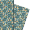 Happy Birthday Geschenkpapier mit Blumen auf blau - G7614, Produktbild-Vorschau 2